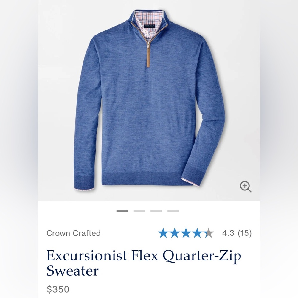 M Peter Millar Crown Crafted Artisan Cashmere Excursionist Flex Sweater Blue